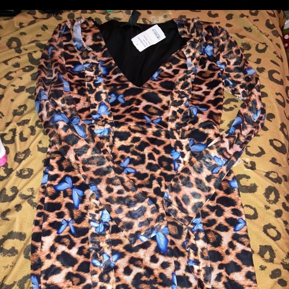 Brand new cheetah dress with butterfly’s - Picture 2 of 2